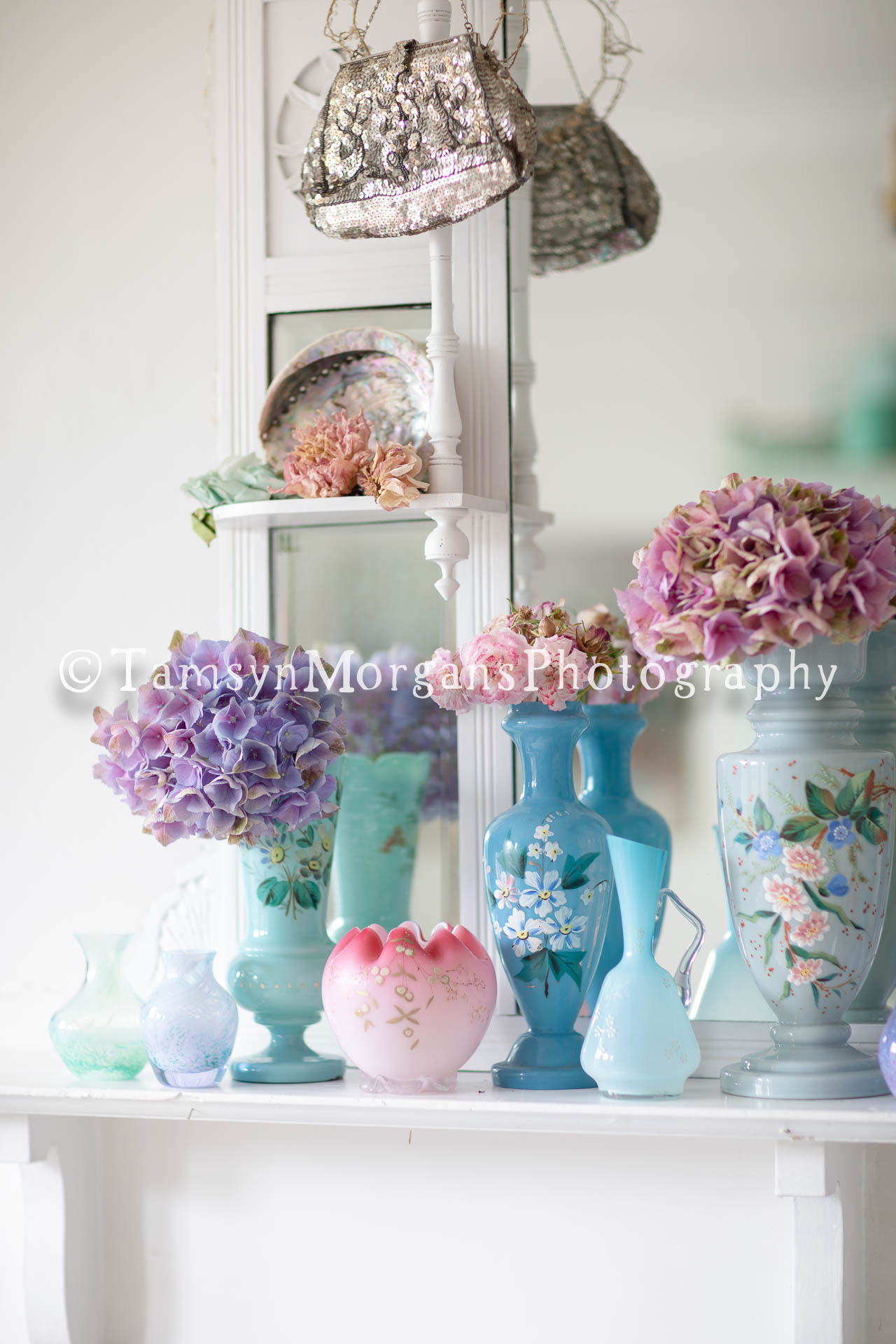 Tamsyn Morgans | Floral Images - Garden Flowers In Pastel Vases